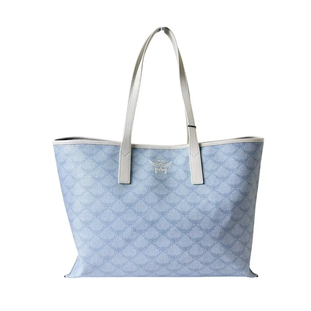 MCM reversible monogram tote baby blue